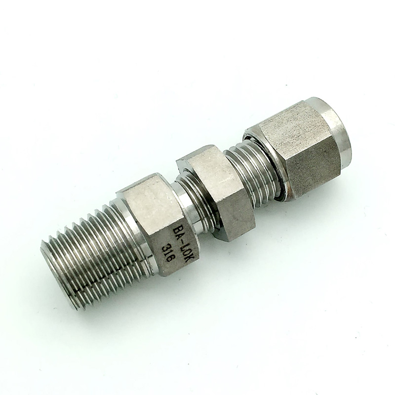 卡套式錐外螺紋穿板直通接頭BMC型